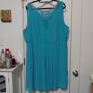 Jessica Simpson Pleated Blue Crepe dress